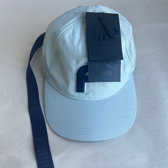 New Fenty Puma By Rihanna Embordered  F Cap Bay Mint Evening Blue Unisex Hat - Picture 11 of 14